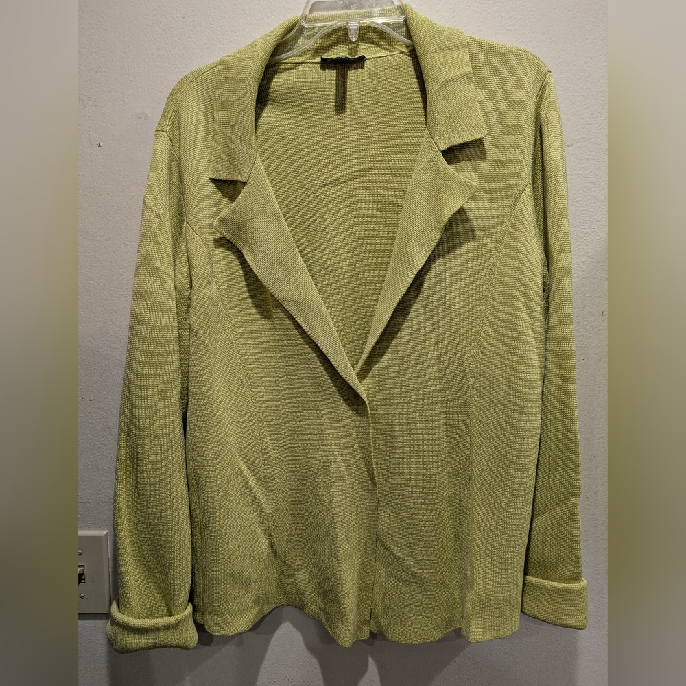 Eileen Fisher Light Green Open Front Blazer Size Large